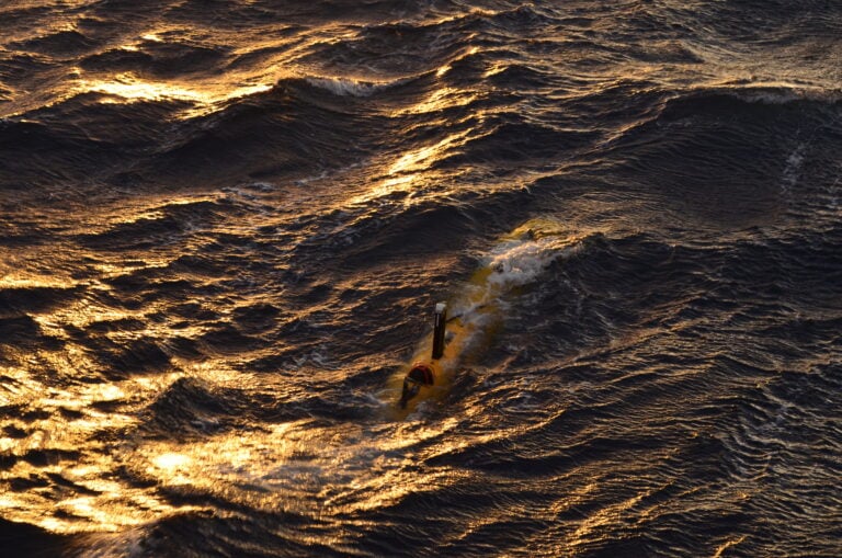 Glider in the water during COLD25 sea trial
