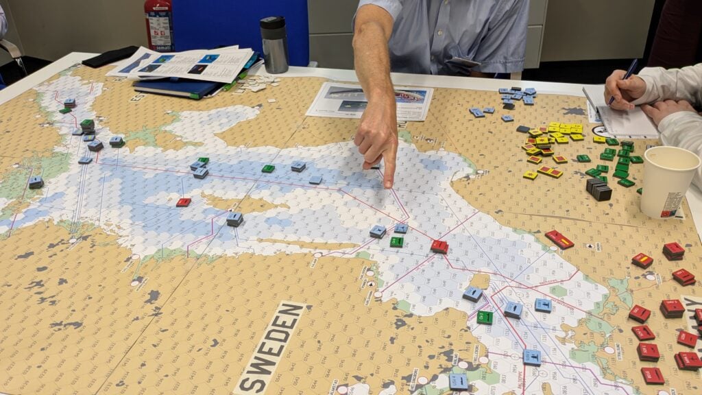 Tabletop wargame in progress.