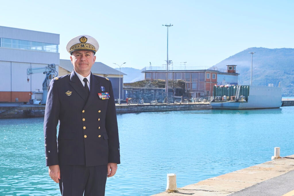 Admiral Pierre Vandier at the Centre for Maritime Research and Experimentation, February 2025.