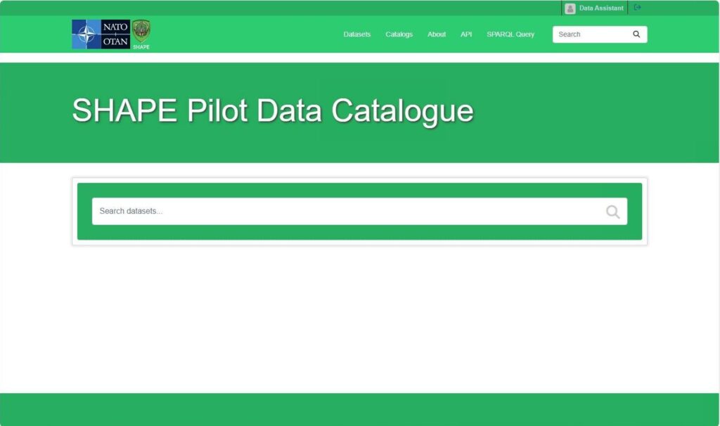 SHAPE Data Catalogue homepage.